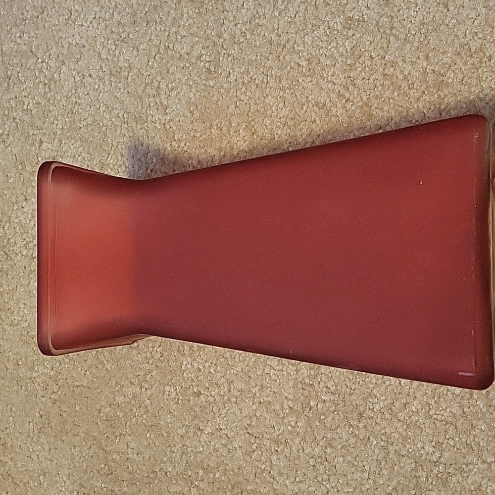 Free W ANY Purchase!  Red Gathered Square Open Vase
